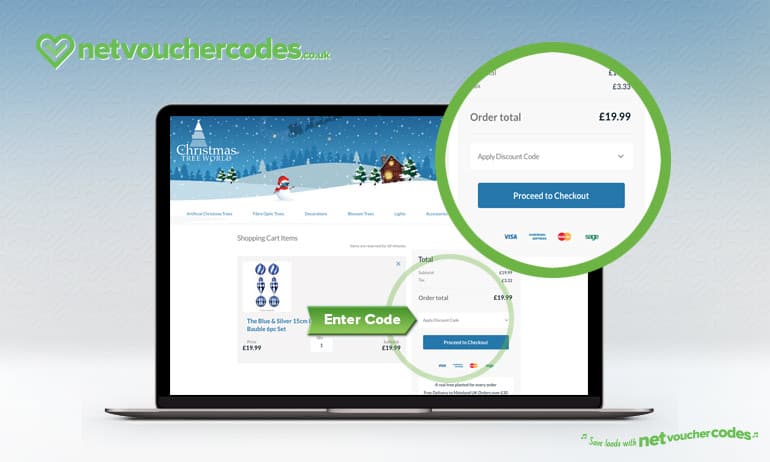Where to enter your Christmas Tree World Discount code