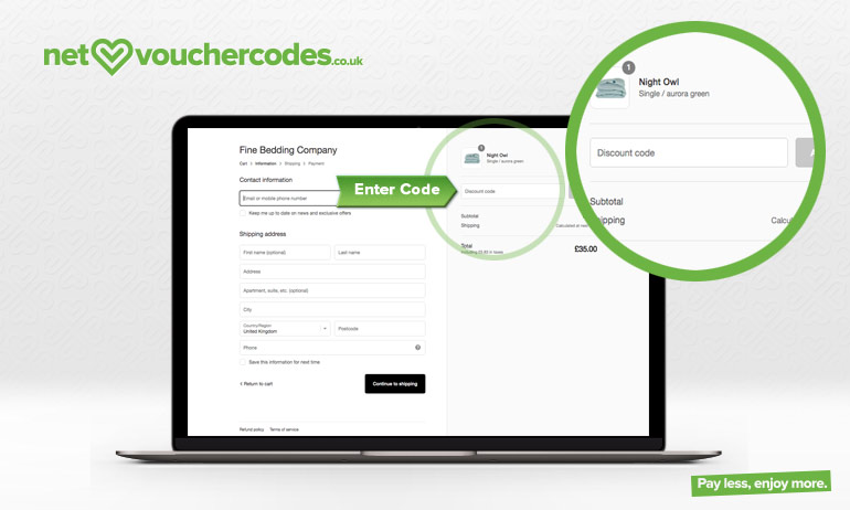 finebedding where to enter code