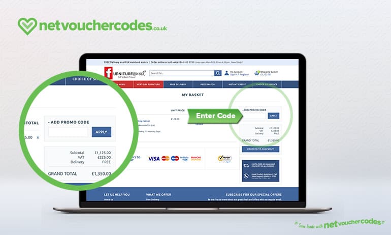 Where to enter your Furniture at Work promo code