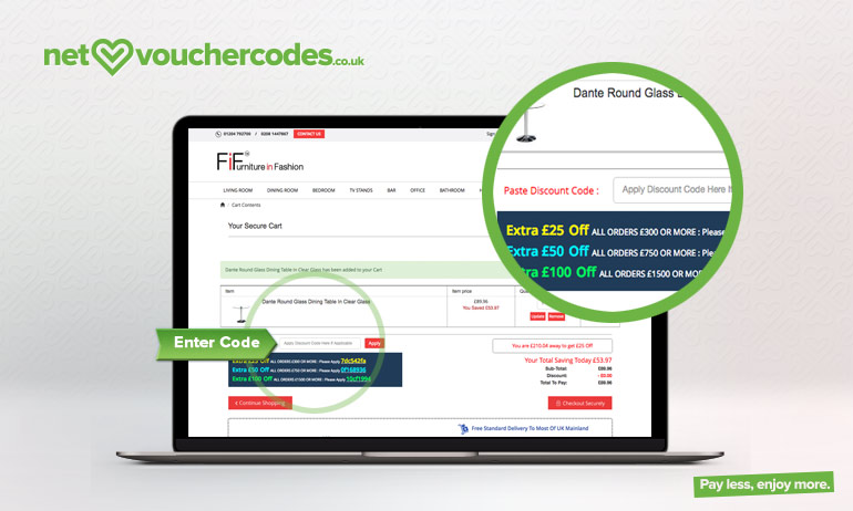 furnitureinfashion where to enter code