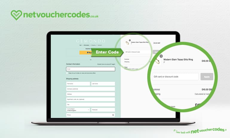 gemondo where to enter code