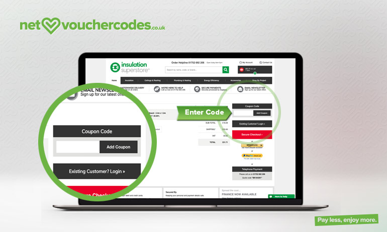 insulationsuperstore where to enter code