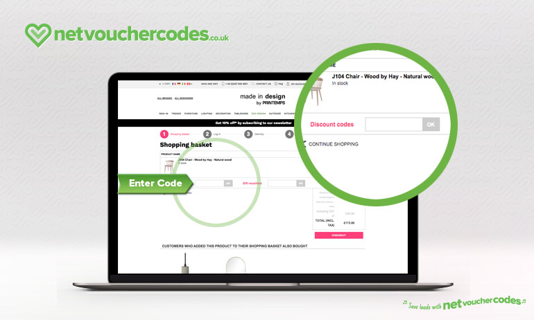 using discount codes with Made in Design