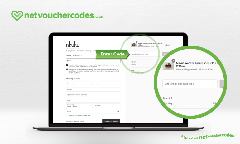 using discount codes with Nkuku