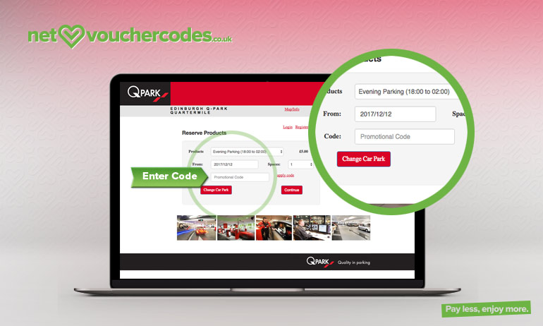 Where to enter your Q-Park Promo code