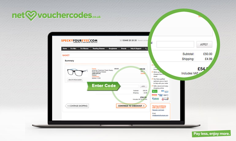specky four eyes where to enter code