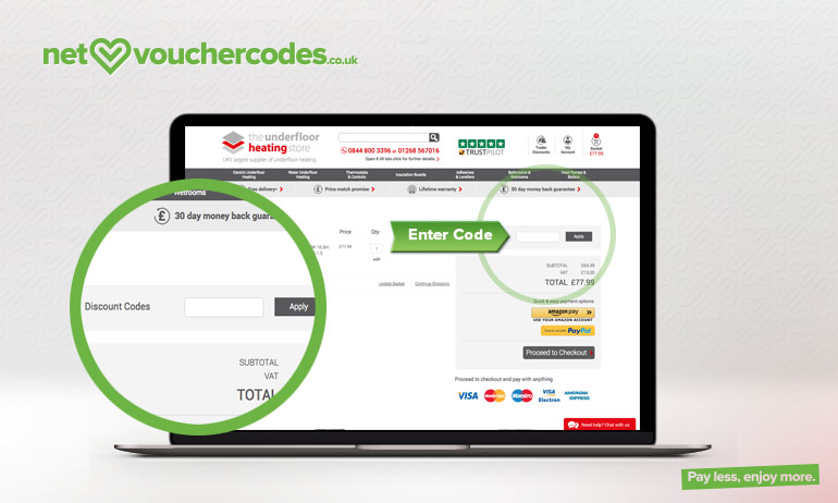 theunderfloorheatingstore where to enter code