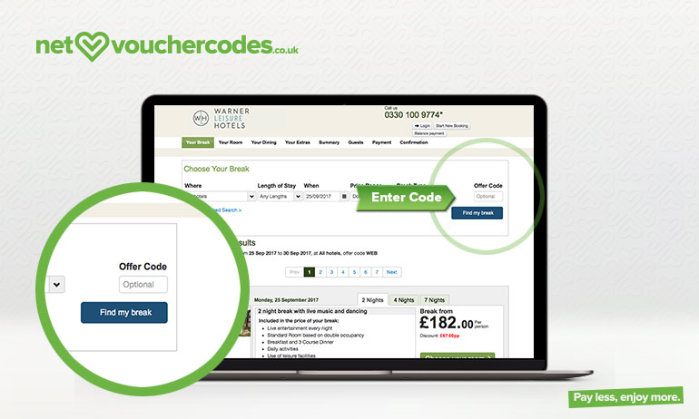 warner leisure where to enter code