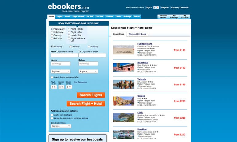 EBOOKERS Promo Codes & Vouchers 2017/2018 → £20 OFF