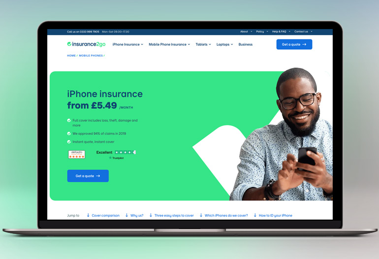 Instant quotes and insurance for mobile phones, ipads, laptops and tablets for gadgets up to 3 years old.