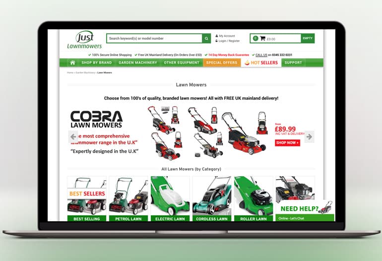 UK's No 1 online garden machinery website.