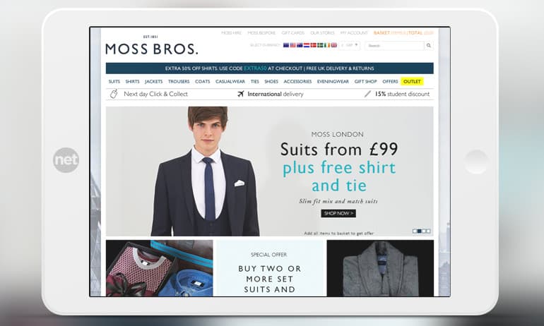 Moss bros discount coupons