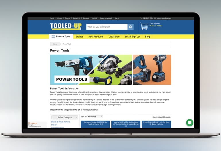 Huge range of tools and accessories